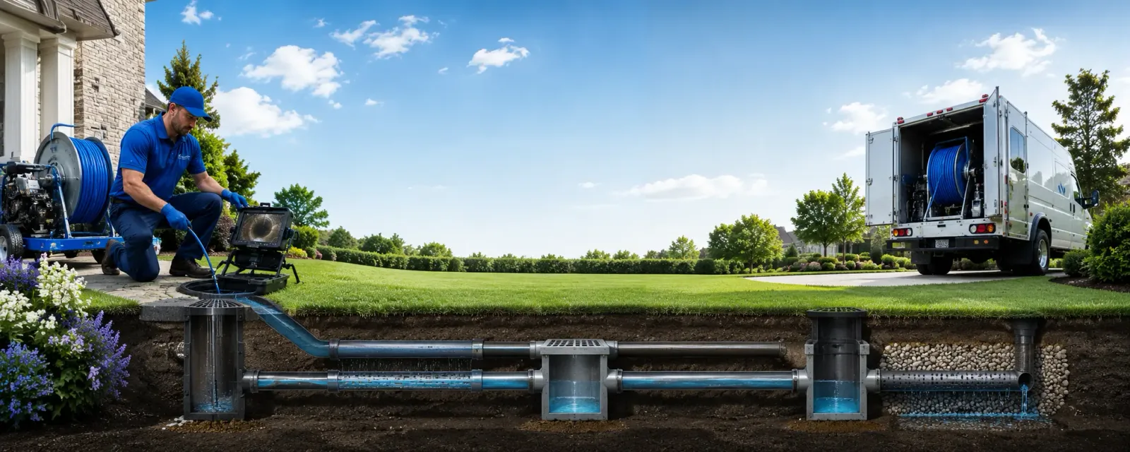 Outdoor drain cleaning information for La Farge, WI